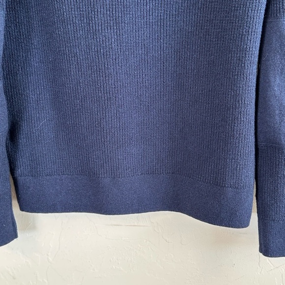 Banana Republic Men's/Unisex Blue Half-Zip Sweater with Elbow Patches Sz S - Picture 10 of 10